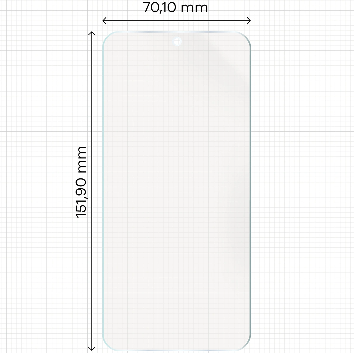 Miarka z wymiarami folii matowej Bizon Film Sun Duo do Honor 400 5G